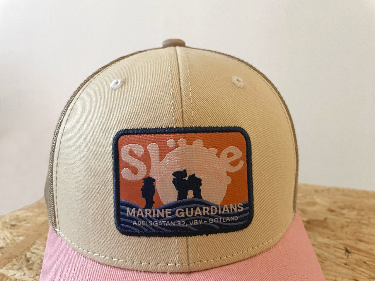 Truckerkeps - Rosa/Beige