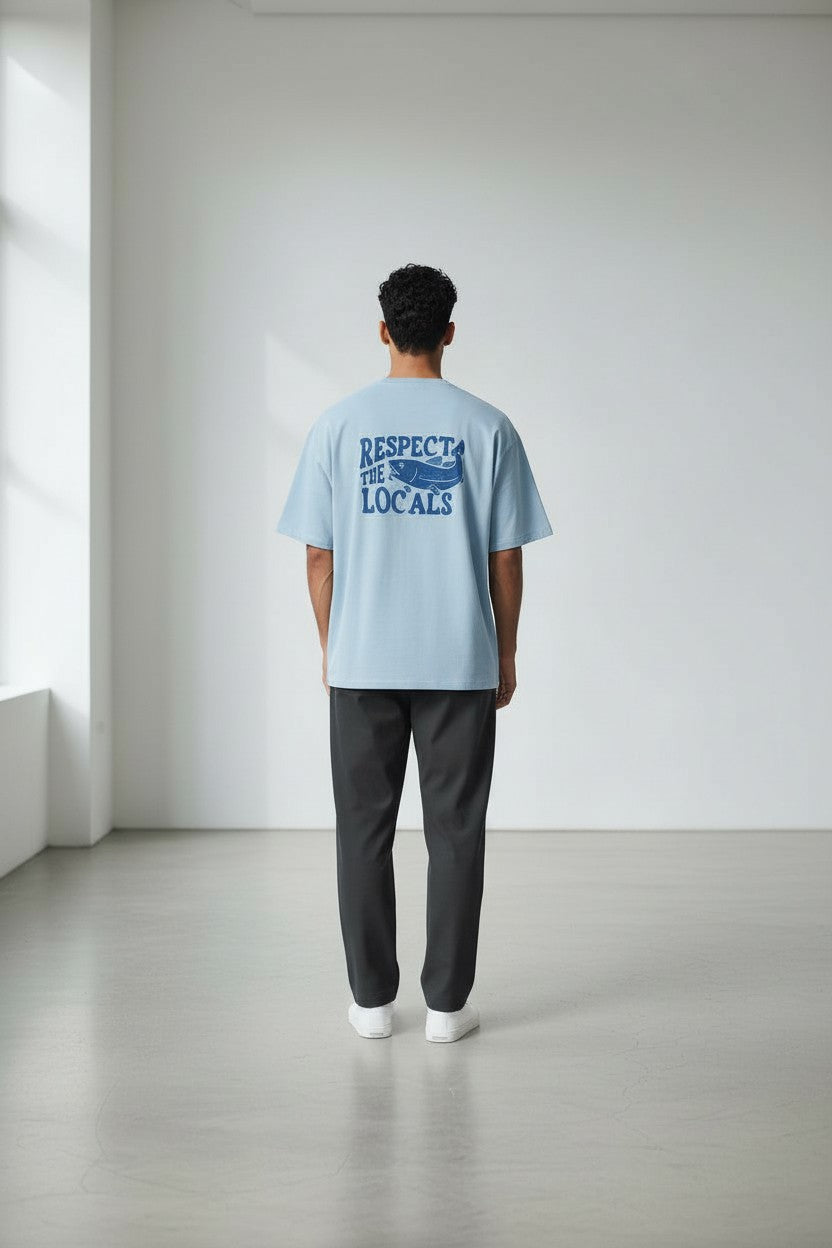 T-shirt Blå Respect the locals-thumbmail-2